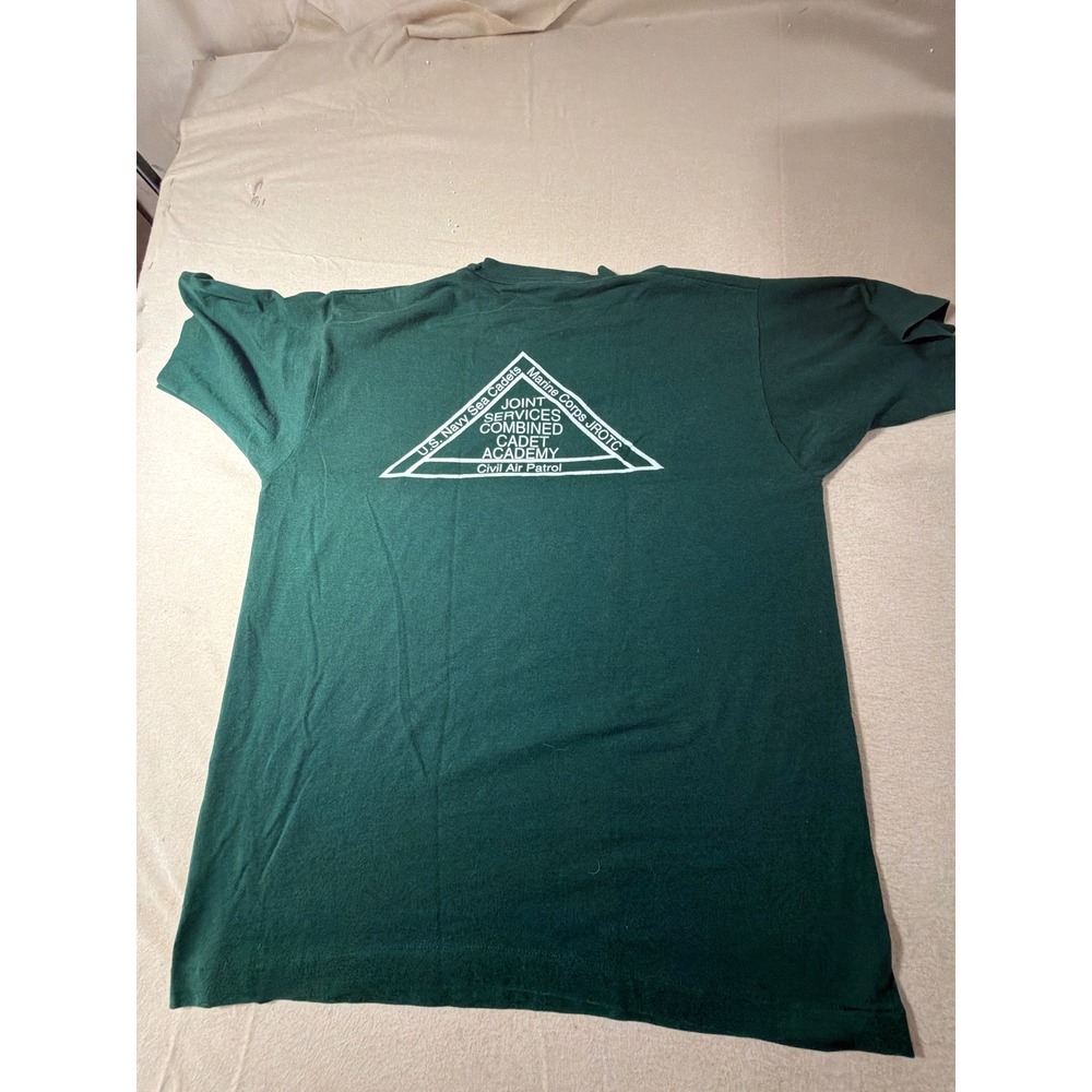 Vintage 90s Fruit of the Loom Best Joint Services Cadet Academy T-Shirt XL Green